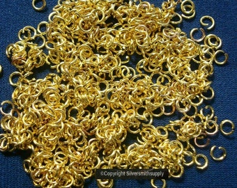 4mm Gold plated medium gauge open 19ga jump rings 500pcs jewelry findings FPJ037