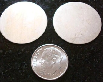 Two - 2 - 1 inch nickel silver sheet disk blank findings earring finding d003