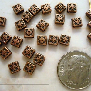 25 Ant cobre banhado a metal 4,5 mm contas espaçadoras diagonais contas de enchimento fpb218
