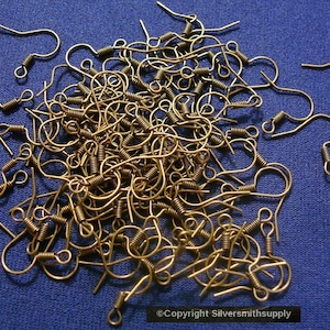 Wholesale Earring Wires 100 Bronze plated fish hook earrings wires coil design open loop fpe123