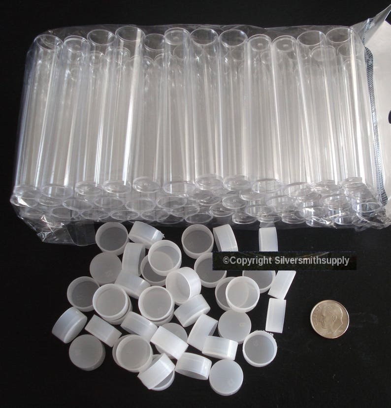 50 Bead tubes & lids beads crafts delicas CLEAR 3 in bead image 0.