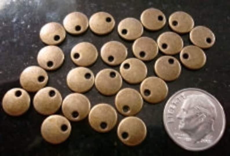 2 25 Jewelry signature tags disc 8mm rnd antique bronze plated sign jewelry blank disks cfp046
