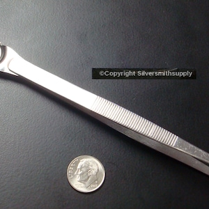 Jewelers stone scoop shovel 6&quot; tweezers fine tipped stainless steel T079