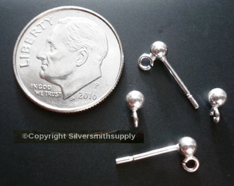 Sterling silver ball dangle earrings 3mm ball post earring 2 pr sse012
