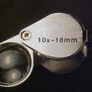 Jewelers 10x loupe & case glass chrome plated brass, quality T076