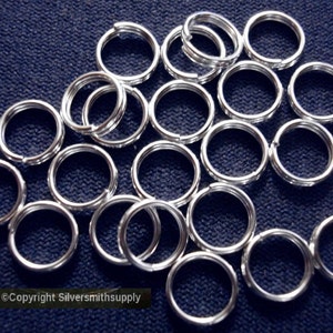 7mm Silver plated split rings jump rings 50 pcs charm attachment or clasp pfg005b