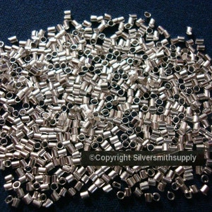 500 Crimps White GOLD plated 2x1.5mm tube crimp beads attach clasps FPS095
