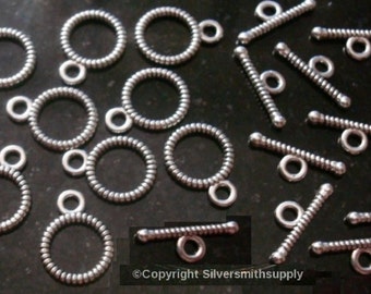 12 carré à bascule Bali antique Bijoux en argent fermoirs