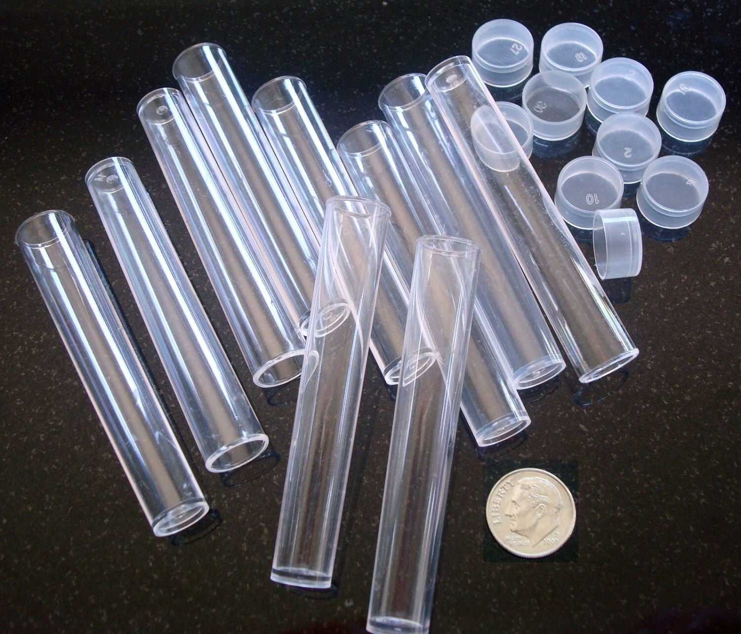 G61/2 60x14mm Plastique Suspendu tubes Seed Bead conteneurs Pack de 10 