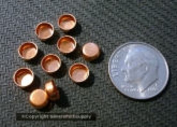 Bezel cups copper 6mm round machine made serrated edge 10 bezel cups bc024 