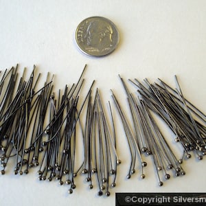Ball Head Pins Ant Bronze plated earring charm dangle head pins 1 inch 30mm long 100 PCS FPS171B