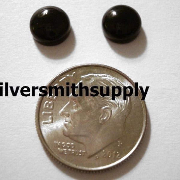 2 Black Onyx High Dome cabochons 6mm round CP005