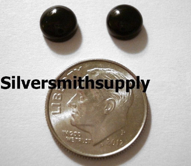 2 Black Onyx High Dome cabochons 6mm round CP005 image 1