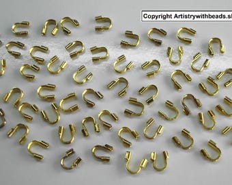 Wire Protectors GOLD plated crimping loop protects flex wire 5mm 50pcs FPC091B