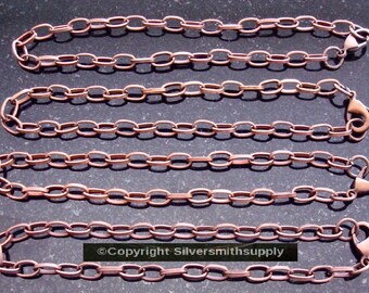 Charm Armband Ketten 4 Stück Kupfer plattiert 20,3 cm Gliederkette Charms 7 x 5 mm Charms pch089
