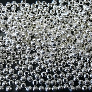 Beads spacers filler beads Sterling Silver plated 4mm (approximately) seamed smooth round spacer beads 500 pc lot FPB033