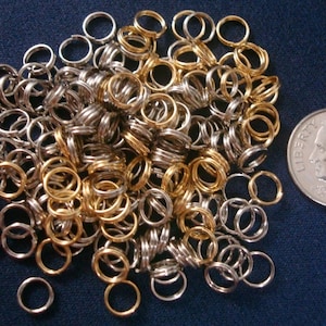 6mm Silver/gold split rings jump rings 200 pcs  use as clasp or charm attaching fpc101