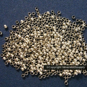 Silver plated crimp beads 2.5x1.5mm steel round spacer crimp beads 500pc FPS038B