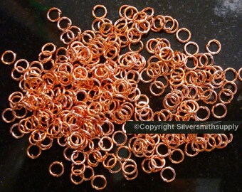 Dark Rose gold plated open jump rings 5mm diameter round wire 20 ga 300 pcs fpj083