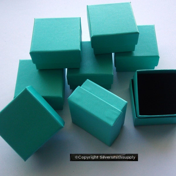 Ring Box jewelry displays  Turquoise 1.75" cardboard ring boxes JD033