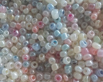 1000+ Glass (2 meters) 6.5 ft 3X2 Round Luster Finish PASTEL Glass Round Seed Beads PENDANT NOT included GBS061