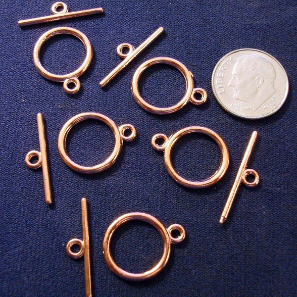 Dark Rose gold plated toggle jewelry clasps 5 sets 14x21x2mm plated zinc fpc335