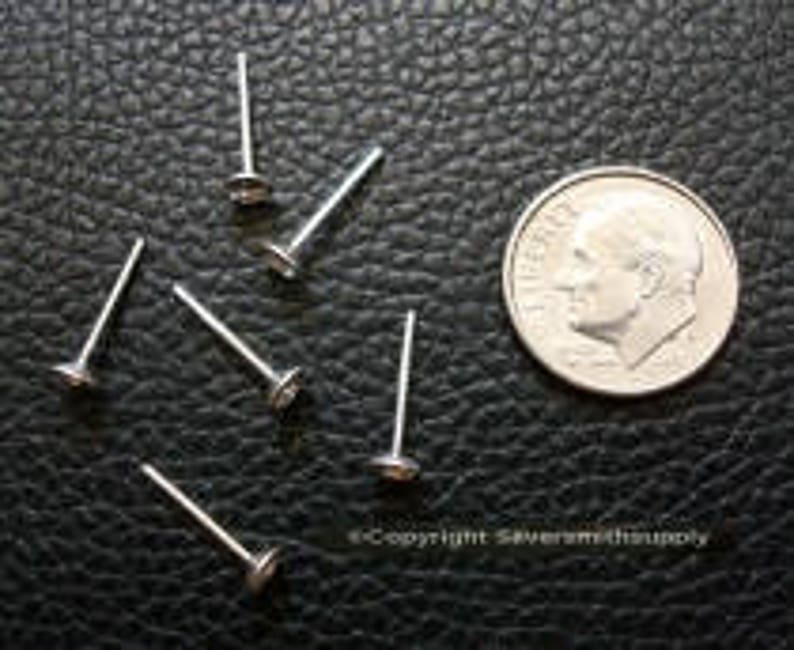 6 Sterling Silver Cupped Post Earrings Glue on 4mm Dia Cup Etsy