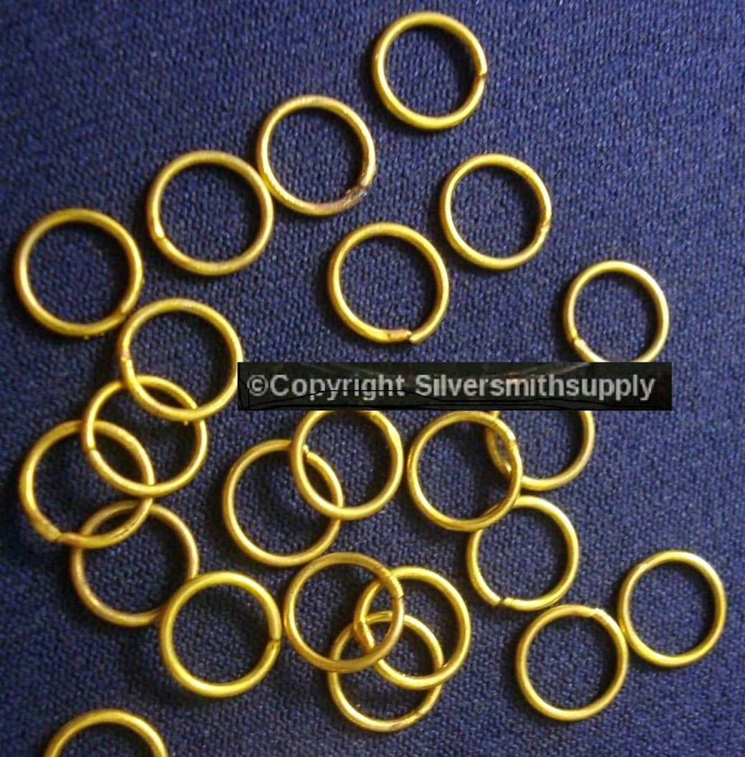 8mm Raw Brass Soldered Closed Jump Rings 24 Necklace Clasps Linking