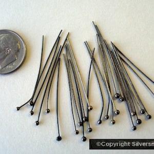 Ball Head Pins Ant Bronze plated earring charm dangle head pins 1 inch 30mm long 25 PCS FPS171