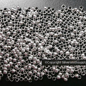 Small round crimp beads White Gold pl 2X2mm crimp beads 500pcs 4 beading FPS089B