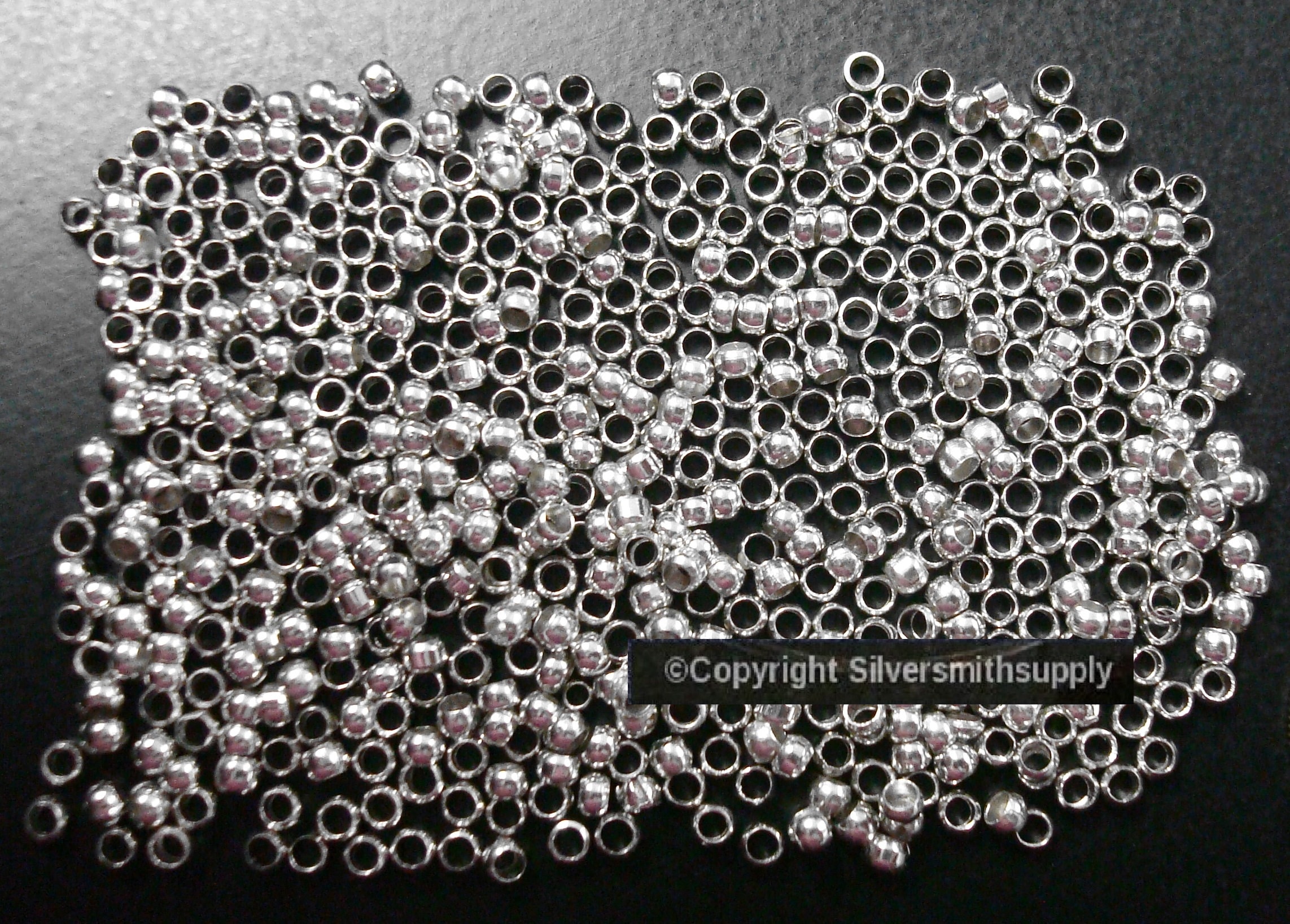 Small Round Crimp Beads White Gold Pl 2x2mm Crimp Beads 500pcs Etsy