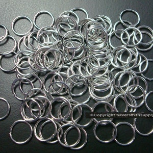10mm Silver color open jump rings heavy gauge 1MM thick wire 100 pcs FPJ095