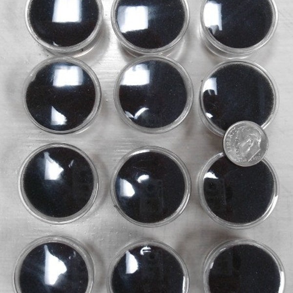 12 Gem Jars and lids with Black Foam Inserts - Get your stone collection organized JD023