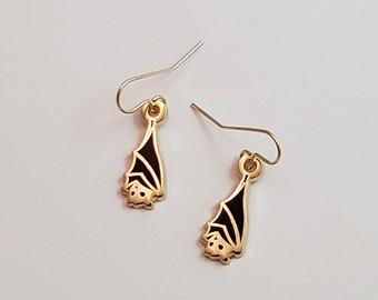 hanging bat earrings