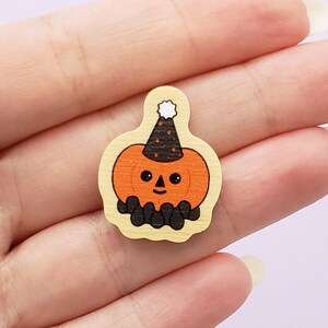 pumpkin boi wooden pin