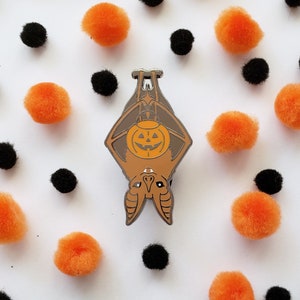 Trick-or-Treat Bat enamel pin // halloween pin