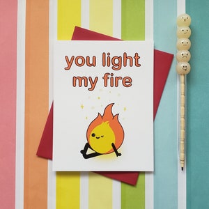 carte de voeux tu allumes mon feu // esprit du feu épicé // carte d'amour // carte de la Saint-Valentin