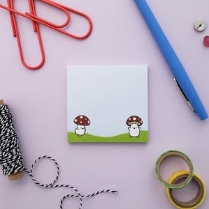mushroom folk sticky notes