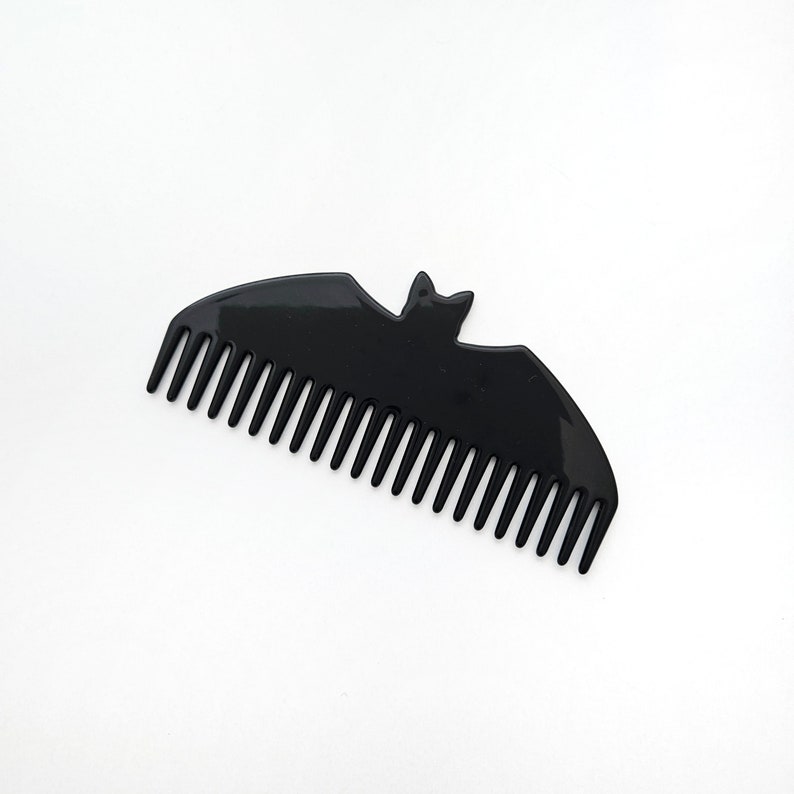 Vampire Bat wide tooth comb // black vampire bat hair comb image 4