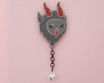 Krampus emaljnål med bjälle