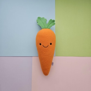 happy carrot plushie // handmade plush toy