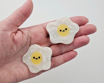 Happy and Sad Egg hair clip set