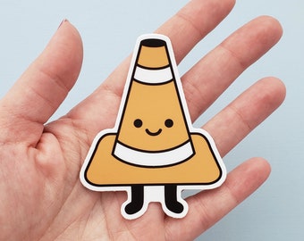 Happy Traffic Cone vinyl sticker