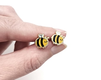 Lil Bee Enamel Stud Earrings