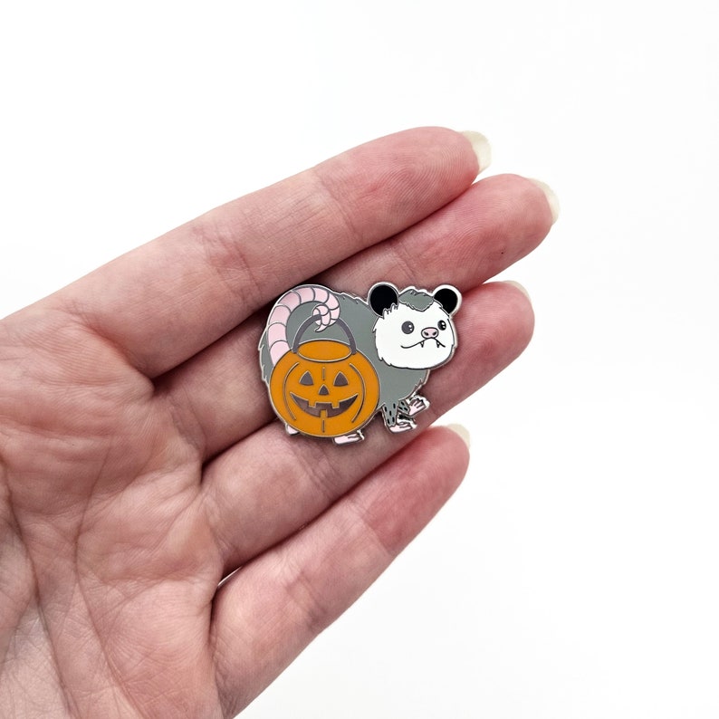 Trick-or-Treat Possum enamel pin // halloween pin image 3