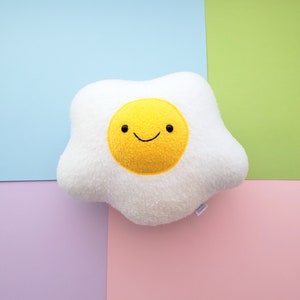 happy egg plushie // handmade plush toy