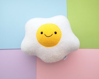 happy egg plushie // handmade plush toy
