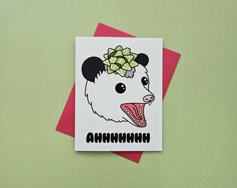 AHHHH Possum Grußkarte