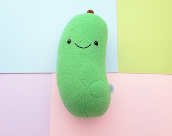 happy pickle plushie // handmade plush toy