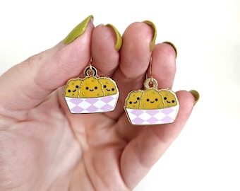 chicken nuggie dangle earrings